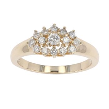 9ct Yellow Gold 0.50ct Diamond Cluster Ring by Anya Belle