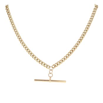 9ct Yellow Gold T-bar Curb Chain 18"
