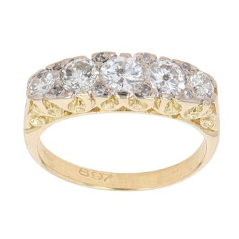 18ct Yellow Gold 1.40ct Brilliant Cut Diamond Five Stone Ring