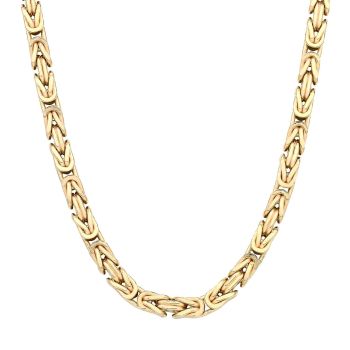 18ct Yellow ﻿Gold on Sterling Silver 4.2mm Heavy Solid Byzantine Chain Necklace