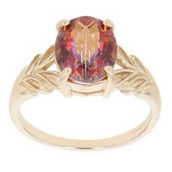 9ct Yellow Gold Sunset Topaz Solitaire Ring