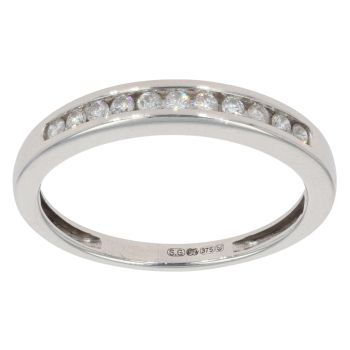 9ct White Gold 0.20ct Diamond Half Eternity Ring