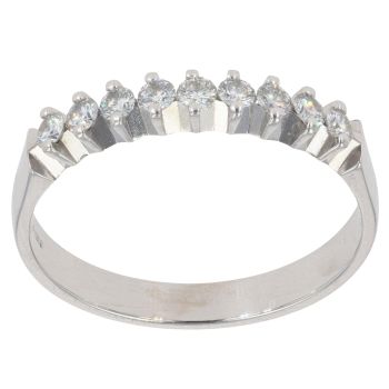 18ct White Gold 0.30ct Brilliant Cut Diamond Half Eternity Ring