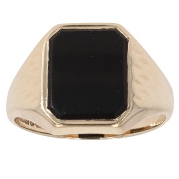 9ct Yellow Gold Onyx Signet Ring