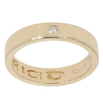 18ct Yellow Gold 0.03ct Diamond Solitaire Clogau Ring