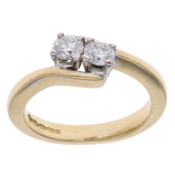 18ct Yellow Gold 0.40ct Diamond Two Stone Ring