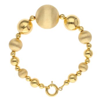 14ct Yellow Gold Graduated Bead Fancy Bracelet 8"