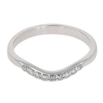 9ct White Gold 0.20ct Brilliant Cut Diamond Wishbone Ring