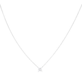 9ct White Gold 0.50ct Lab Grown Princess Cut Diamond Solitaire Pendant and Chain 18"