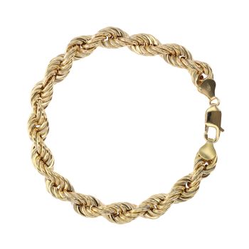 9ct Yellow Gold Rope Bracelet 8.5"