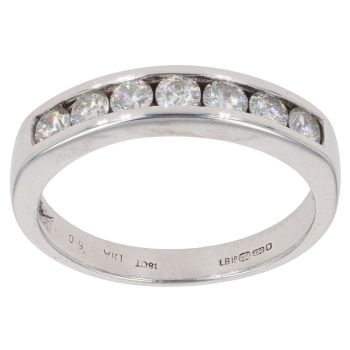 18ct White Gold 0.50ct Brilliant Cut Diamond Half Eternity Ring