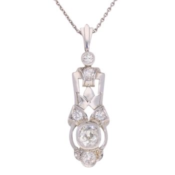 Vintage Old Cut 0.85ct Diamond Pendant and Chain 18"