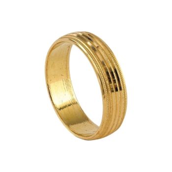 22ct Yellow Gold Band Ring With Lines