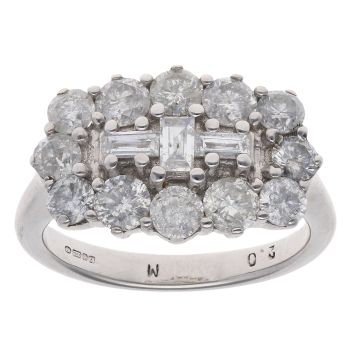 18ct White Gold 2.00ct Diamond Cluster Ring