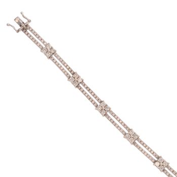 18ct White Gold 2.15ct Brilliant Cut Diamond Bracelet 6"