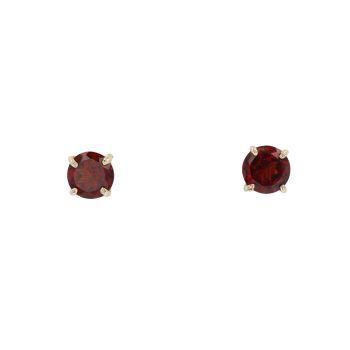 9ct Yellow Gold Garnet Stud Earrings