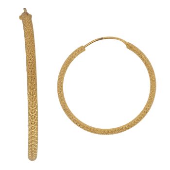 22ct Yellow Gold Diamond Cut Hoop Earrings
