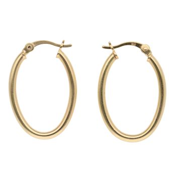 Silver Gold Plated Oval Hoop Earrings