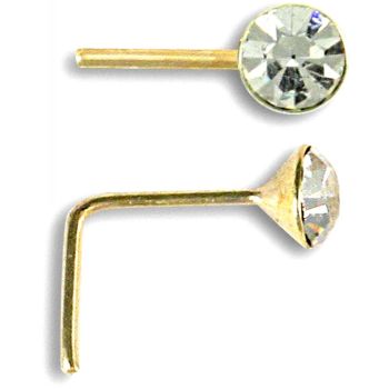 9ct Yellow Gold Cubic Zirconia Nose Stud