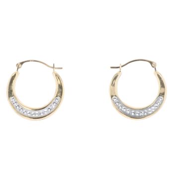 9ct Yellow Gold Cubic Zirconia Hoop Earrings