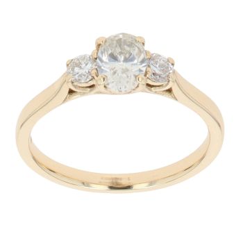 18ct Yellow Gold 0.60ct Diamond Trilogy Ring