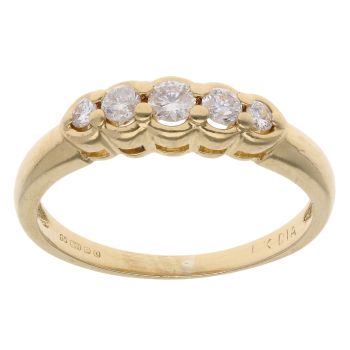 18ct Yellow Gold 0.25ct Diamond Five Stone Ring