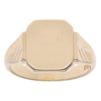 9ct Yellow Gold Patterned Signet Ring