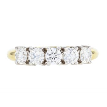 18ct Yellow Gold 0.95ct Five Stone Diamond Ring