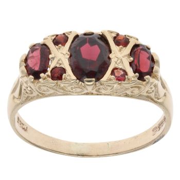 9ct Yellow Gold Garnet Fancy Ring