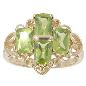 9ct Yellow Gold Peridot Four Stone Ring