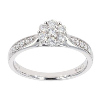 Platinum 0.33ct Diamond Cluster Ring