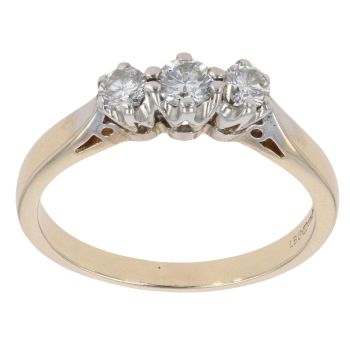 9ct Yellow Gold 0.33ct Trilogy Diamond Ring