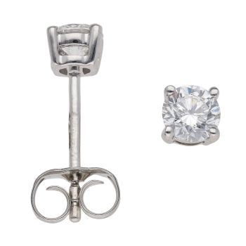 Lab Grown Platinum 0.50ct Brilliant Cut Diamond Solitaire Studs