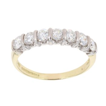 18ct Yellow Gold 1.00ct Diamond Half Eternity Ring