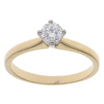 18ct Yellow Gold 0.30ct Brilliant Cut Diamond Solitaire Ring