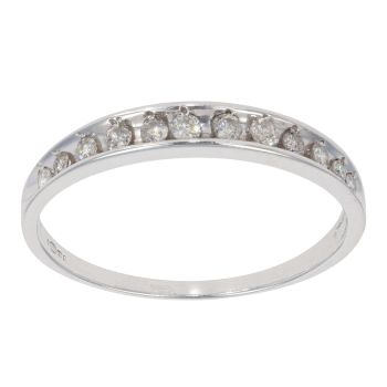9ct White Gold 0.25ct Brilliant Cut Diamond Half Eternity Ring