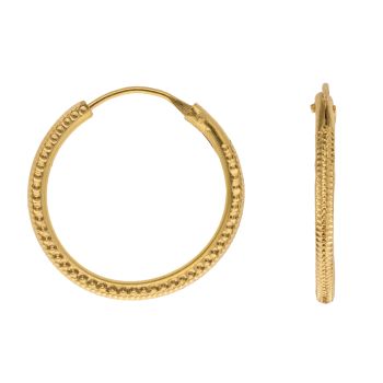 22ct Yellow Gold Grain Hoop Earrings