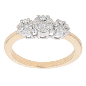18ct Yellow Gold 0.33ct Brilliant Cut Diamond Cluster Ring