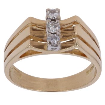 18ct Yellow Gold 0.20ct Brilliant Cut Diamond Fancy Ring