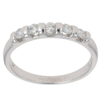9ct White Gold 0.25ct Diamond Five Stone Ring