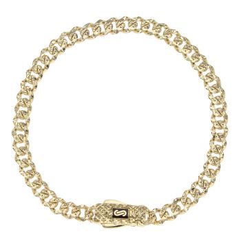 14ct Yellow Gold Monaco Classic Plain Lock Curb Bracelet 6.5"