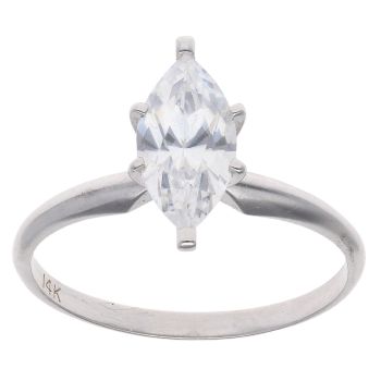 14ct White Gold Cubic Zirconia Solitaire Ring