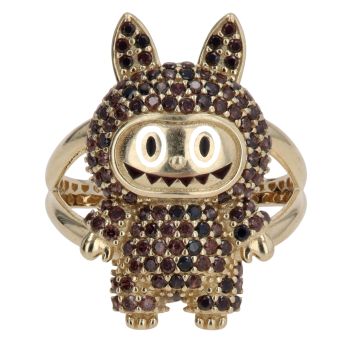 14ct Yellow Gold Brown Gemstone Bunny Ring