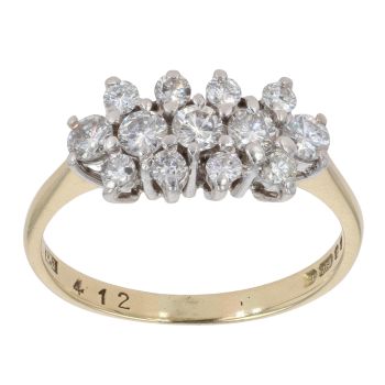 18ct Yellow Gold 0.65ct Diamond Cluster Ring