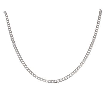 9ct White Gold Curb Chain 16"