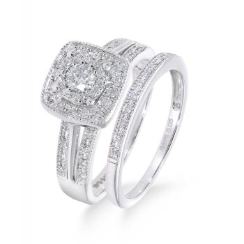 9ct White Gold 0.50ct Diamond Bridal Set