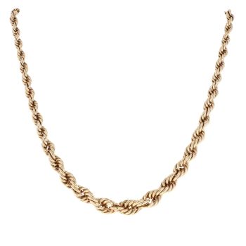 9ct Yellow Gold Graduating Rope Chain 18"