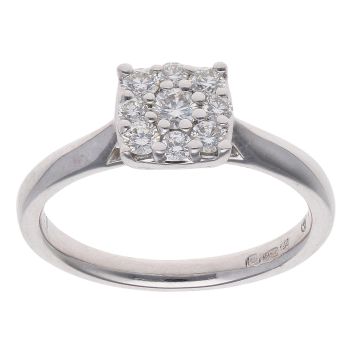 18ct White Gold 0.25ct Diamond Cluster Ring