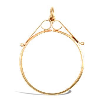 9ct Yellow Gold Full Sovereign Pendant Mount - Scroll Top