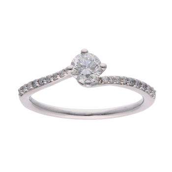 9ct White Gold 0.65cts Diamond Twist Ring